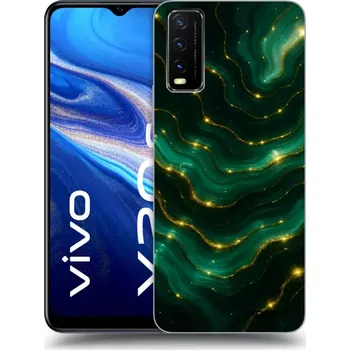 Pouzdro na mobilní telefon Picasee silikonový černý obal pro Vivo Y20s - Emerald