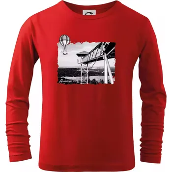 Chlapecké tričko Retro Hraniční vrch - Triko dětské Long Sleeve - 122 cm/6 let ( Červená )
