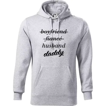 Pánská mikina Partnerské triko nastávající rodiče - Mikina pánská Cape s kapucí - 4XL ( Světlešedý Melír )