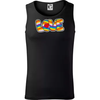 Love nápis duhový - Tílko pánské Core - XL ( Černá )