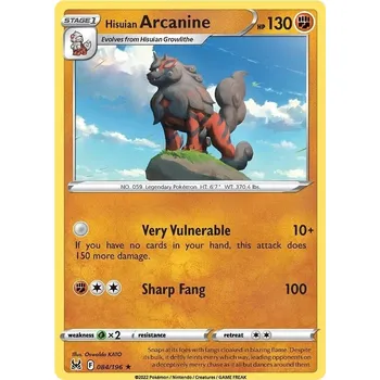 Sběratelská karetní hra Hisuian Arcanine 084/196 - Lost Origin Typ karty: Holo