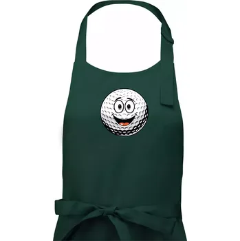 Kuchyňská zástěra Parové triko - Golfová hůl a míček - Pánská zástěra na vaření - Univerzální velikost ( Lahvově zelená )