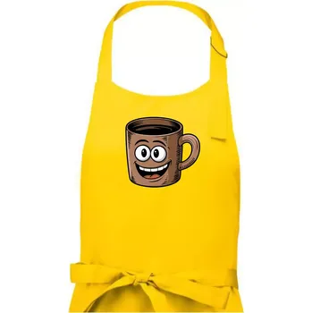 Kuchyňská zástěra Parové triko - Hrnek a káva - Pánská zástěra na vaření - Univerzální velikost ( Žlutá )