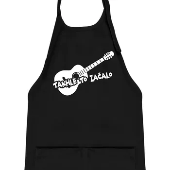 Kuchyňská zástěra Kytara, takhle to všechno začalo - Dětská zástěra na vaření - Univerzální velikost ( Černá )