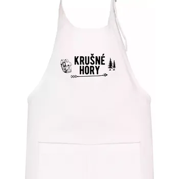Kuchyňská zástěra Krušné hory nápis - Dětská zástěra na vaření - Univerzální velikost ( Bílá )