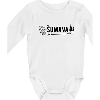 Šumava nápis - Body kojenecké s dlouhým rukávem - Dlouhý r. do 3 měs ( Bílá )