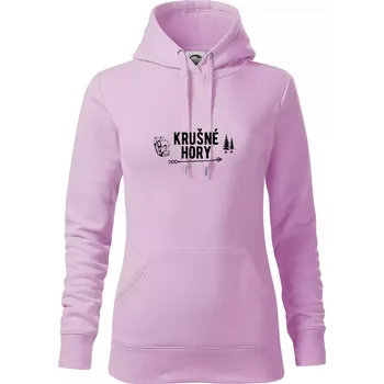 Dámská mikina Krušné hory nápis - Mikina dámská Cape s kapucí - XL ( Orchid )