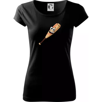 Dámské tričko Parové triko - baseballová pálka a míček - Dámské triko Pure - L ( Černá )
