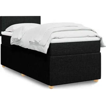 Postel vidaXL Box spring postel s matrací 80x200 cm textil [3287278] Barva: Černá