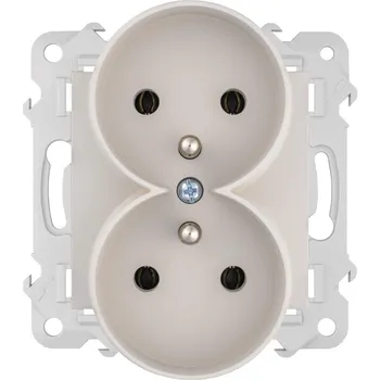 Elektrická zásuvka Zásuvka Bella Kašmír dvojitá s uzemněním GP-2 BLZ/M