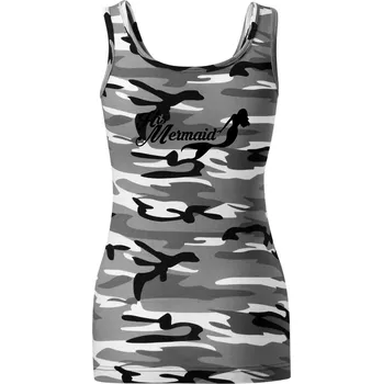 Dámské tričko His Mermaid - Dámské Maskáčové tílko - L ( Šedý maskáč )