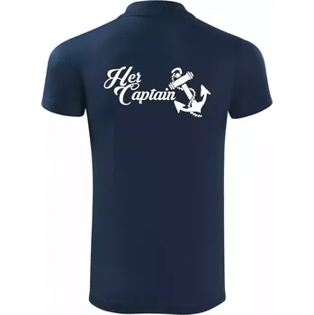 Pánská košile Her captain - Polokošile Victory sportovní (dresovina) - L ( Námořní modrá (velmi tmavá - téměř černá) )