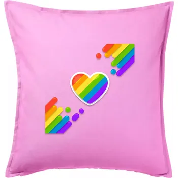 Polštář Srdce uhlopříčně - Polštář 50x50 - 50x50 - Pouze potah ( Růžová )