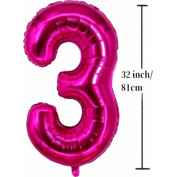 Balónek Fóliový balónek ČÍSLICE 3 Narozeninová oslava Zelený 81 cm (32 palců)