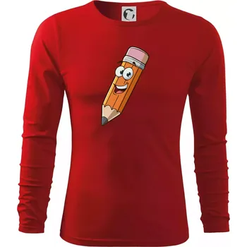 Pánské tričko Parové triko - Tužka a guma - Triko s dlouhým rukávem FIT-T long sleeve - M ( Červená )