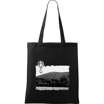 Nákupní taška Retro Čerchov - Taška bavlněná - 42 x 38 cm ( Černá )