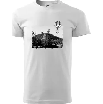 Pánské tričko Retro Lysá hora - Triko extra velké (5-8XL) - 8XL ( Bílá )