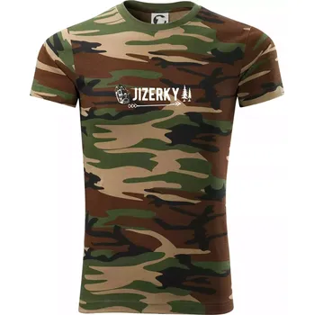 Pánské tričko Jizerky nápis - Army CAMOUFLAGE - 3XL ( Hnědý maskáč )