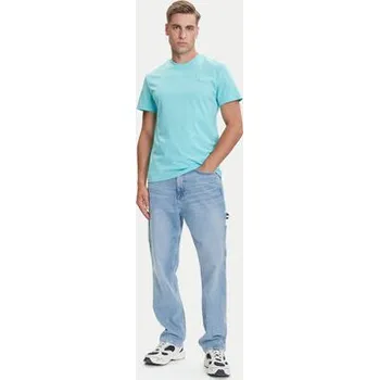 Pánské tričko Tommy Jeans T-Shirt Linear Chest DM0DM21780 Zelená Slim Fit XXL