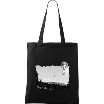 Nákupní taška Retro Praděd - Taška bavlněná - 42 x 38 cm ( Černá )