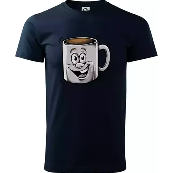Pánské tričko Parové triko - Hrnek a čaj - Triko extra velké (5-8XL) - 6XL ( Námořní modrá (velmi tmavá - téměř černá) )