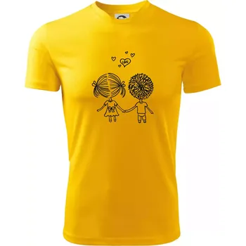 Pánské tričko Love Kluk - Holka - Pánské triko Fantasy sportovní (dresovina) - XL ( Žlutá )
