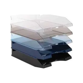 Odkladač, transparentní, modrý, plastový, VICTORIA,rychlé dodání