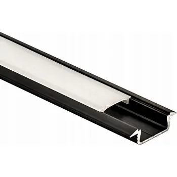 LED páska REJS LUMINO HLINÍKOVÝ ZÁPUSTNÝ PROFIL + KRYT PRO LED PÁSEK ČERNÝ 1 METR