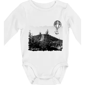 Retro Lysá hora - Body kojenecké s dlouhým rukávem - Dlouhý r. do 3 měs ( Bílá )