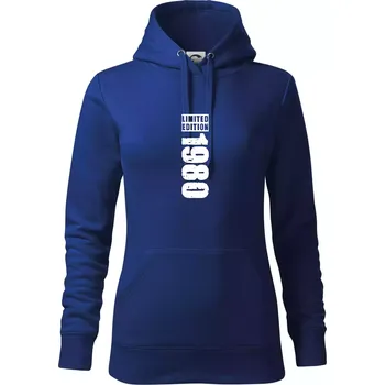 Dámská mikina Limited edition 1980 pruh - Mikina dámská Cape s kapucí - L ( Královská modrá )