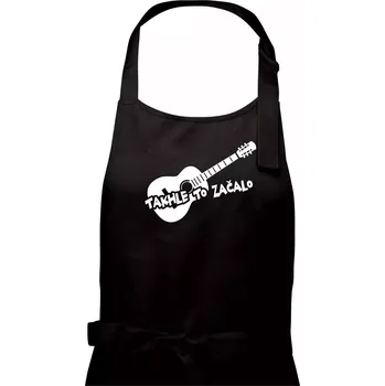 Kuchyňská zástěra Kytara, takhle to všechno začalo - Dámská zástěra na vaření - Univerzální velikost ( Černá )