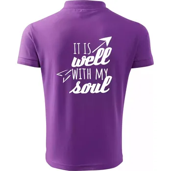 Pánská košile It is well with my soul - Polokošile pánská Pique Polo 203 - 3XL ( Fialová )