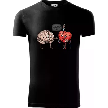 Mozek a srdce - poučení (Hana-creative) - Viper FIT - Pánské zůžené tričko - XL ( Černá )
