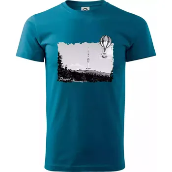 Retro Praděd - Klasické pánské triko vyšší gramáže - S ( Petrolejová )