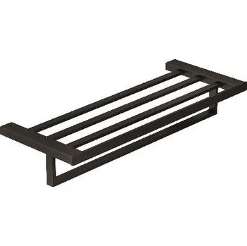 Držák na ručník Kludi Vela C - Držák ručníku s poličkou, délka 60 cm, broušený Gunmetal 31989N2