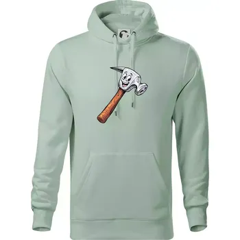 Pánská mikina Parové triko - Kladivo a hřebík - Mikina pánská Cape s kapucí - 4XL ( Sage )