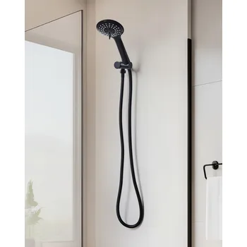 Sprchová hlavice Sprchová hlavice s hadicí černá kov 3 režimy proudu vody moderní styl koupelna Beliani
