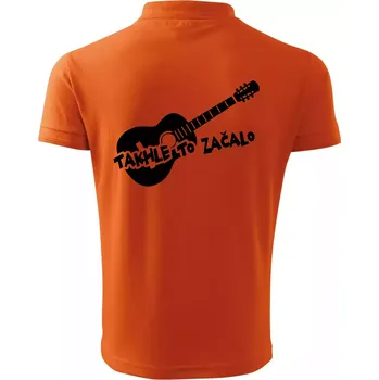 Pánská košile Kytara, takhle to všechno začalo - Polokošile pánská Pique Polo 203 - 5XL ( Oranžová )