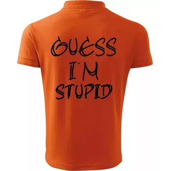 Pánská košile Guess iam stupid - Polokošile pánská Pique Polo 203 - L ( Oranžová )