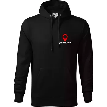 Pánská mikina You are here - Mikina pánská Cape s kapucí - 4XL ( Černá )