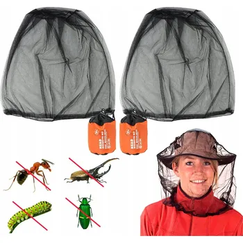 Síť proti hmyzu 2x Moskytiéra proti hmyzu na klobouk nebo čepici - síťka proti hmyzu