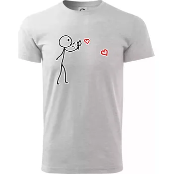 Láska bublifuk - Triko extra velké (5-8XL) - 7XL ( Světlešedý Melír )