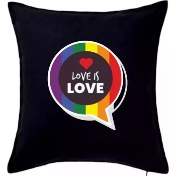 Polštář Love is love bublina - Polštář 50x50 - 50x50 - Pouze potah ( Černá )