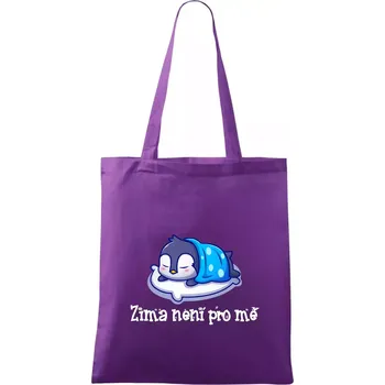 Zima není pro mě - Taška bavlněná - 42 x 38 cm ( Fialová )