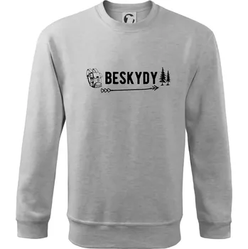 Beskydy nápis - Mikina Essential dětská - 158 cm/12 let ( Světlešedý Melír )