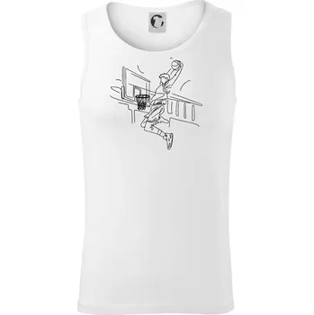 Basketbalista jedním tahem - výskok - Tílko pánské Core - S ( Bílá )
