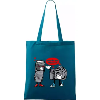 Nemůžu bez tebe být foto - Taška bavlněná - 42 x 38 cm ( Petrolejová )