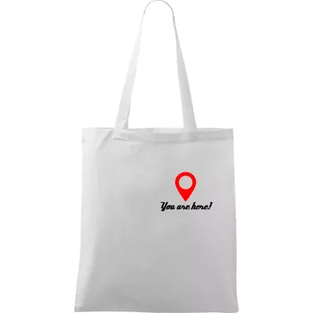 Nákupní taška You are here - Taška bavlněná - 42 x 38 cm ( Bílá )