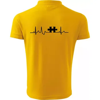 Pánská košile EKG puzzle párové - Polokošile pánská Pique Polo 203 - 2XL ( Žlutá )
