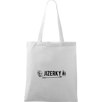Nákupní taška Jizerky nápis - Taška bavlněná - 42 x 38 cm ( Bílá )